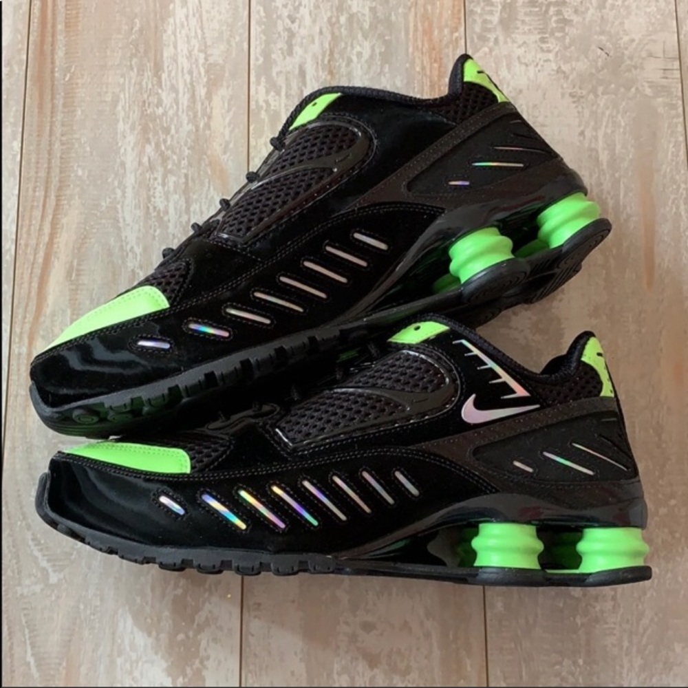 NWB! Nike Shox Enigma SP Black Lime Blast Sneakers - Picture 3 of 15